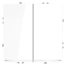 Изображение Проходной переключатель встраиваемый VOLTUM S70 двухклавишный с подсветкой 10А (белый глянцевый)